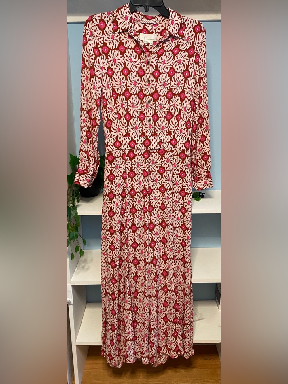 Anthropologie vintage boho lightweight floral wide-leg flowy jumpsuit size 6